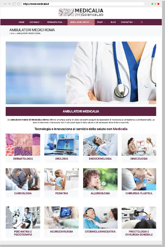 realizzazione sito web medico Medicalia - ambulatori