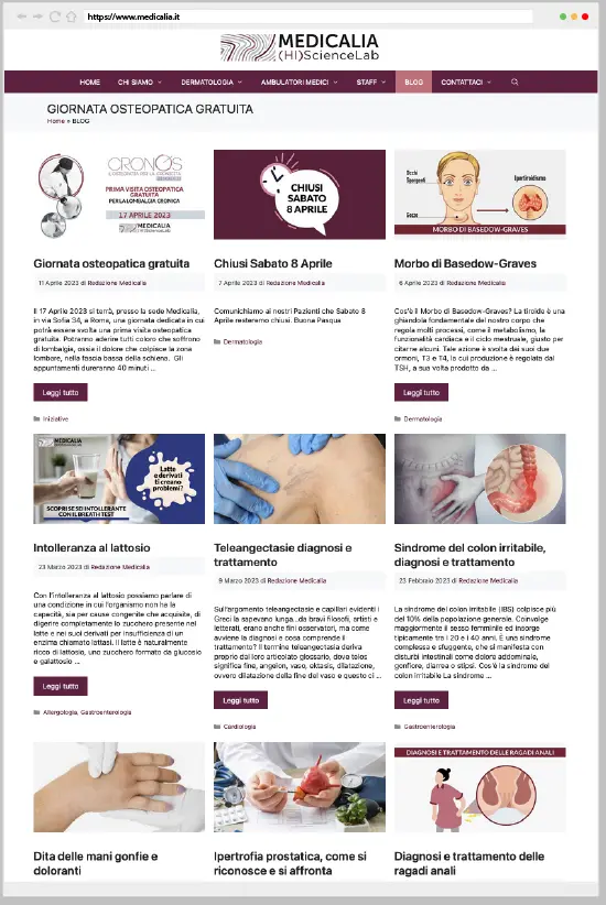 sito web medico Medicalia - blog